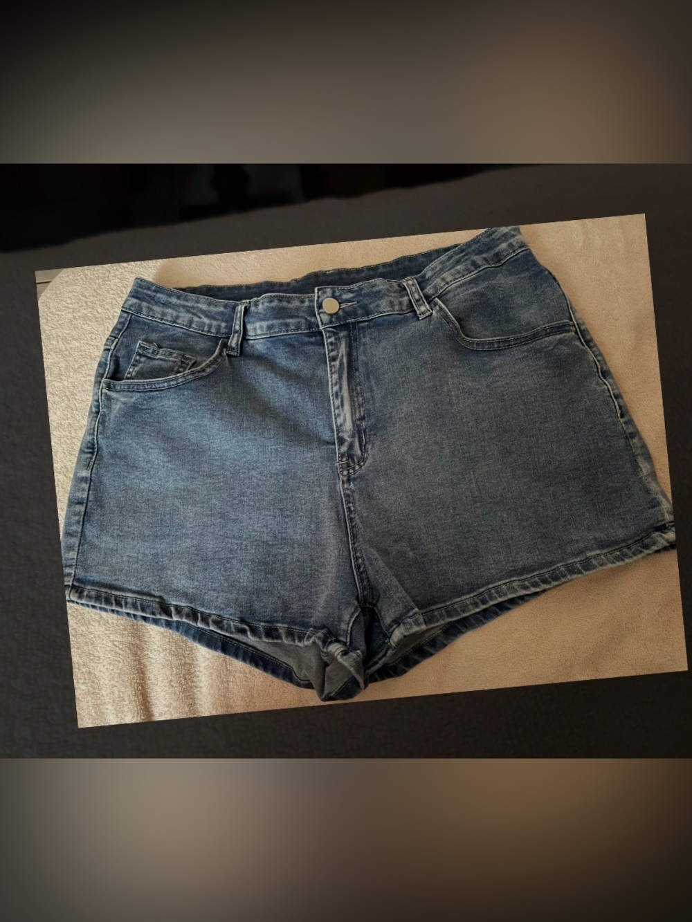 ROMWE Avant Y2K Embroidered Denim Shorts Size 2XL | Shein Plus Jean Shorts
